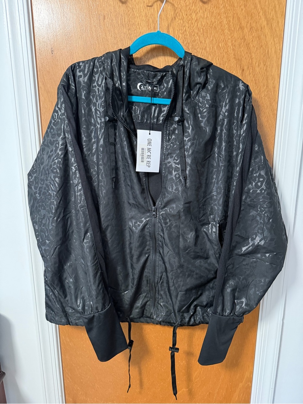 ZYIA Black Hooded Windbreaker - Bomber Jacket